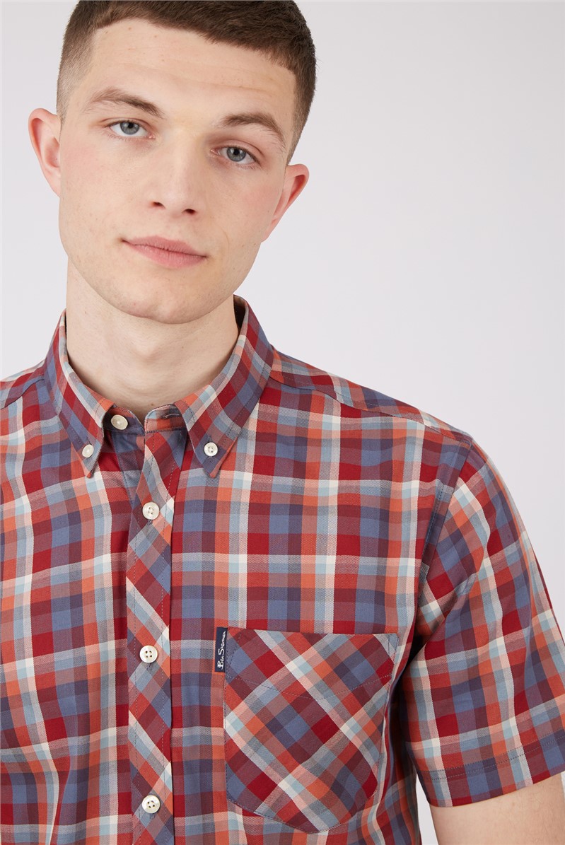 Ben Sherman Short Sleeve Ombre Check Shirt