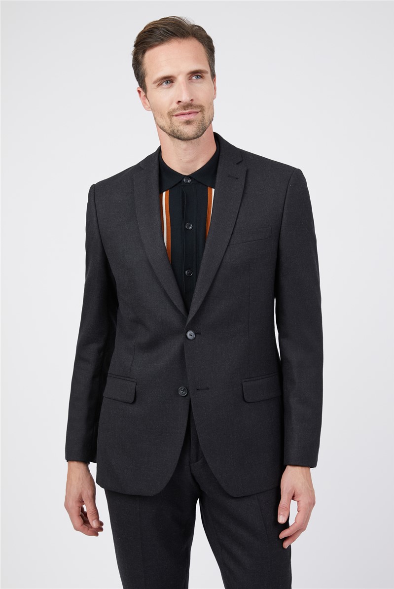 Racing Green Men's Charcoal Tailored Plain Suit Suit Direct