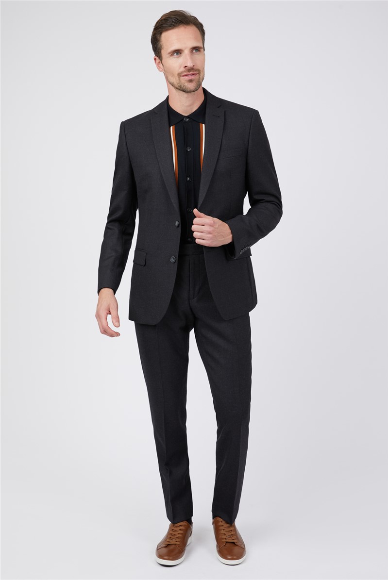 Racing Green Men's Charcoal Tailored Plain Suit Suit Direct
