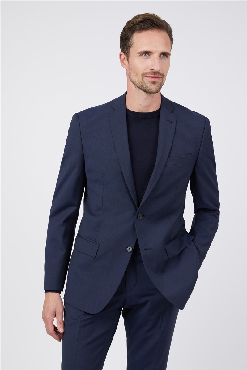 Racing Green Men's Navy Check Tailored Suit Suit Direct