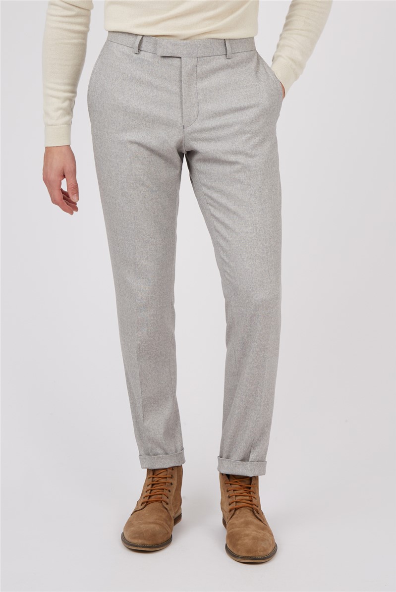  Slim Fit Cool Grey Texture Suit Trousers