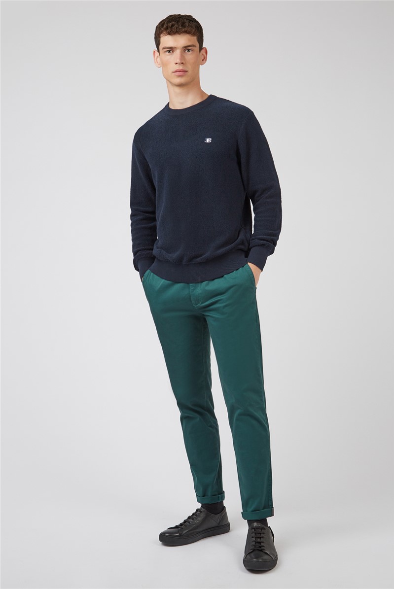   Towelling Texture Crew Neck Jumper