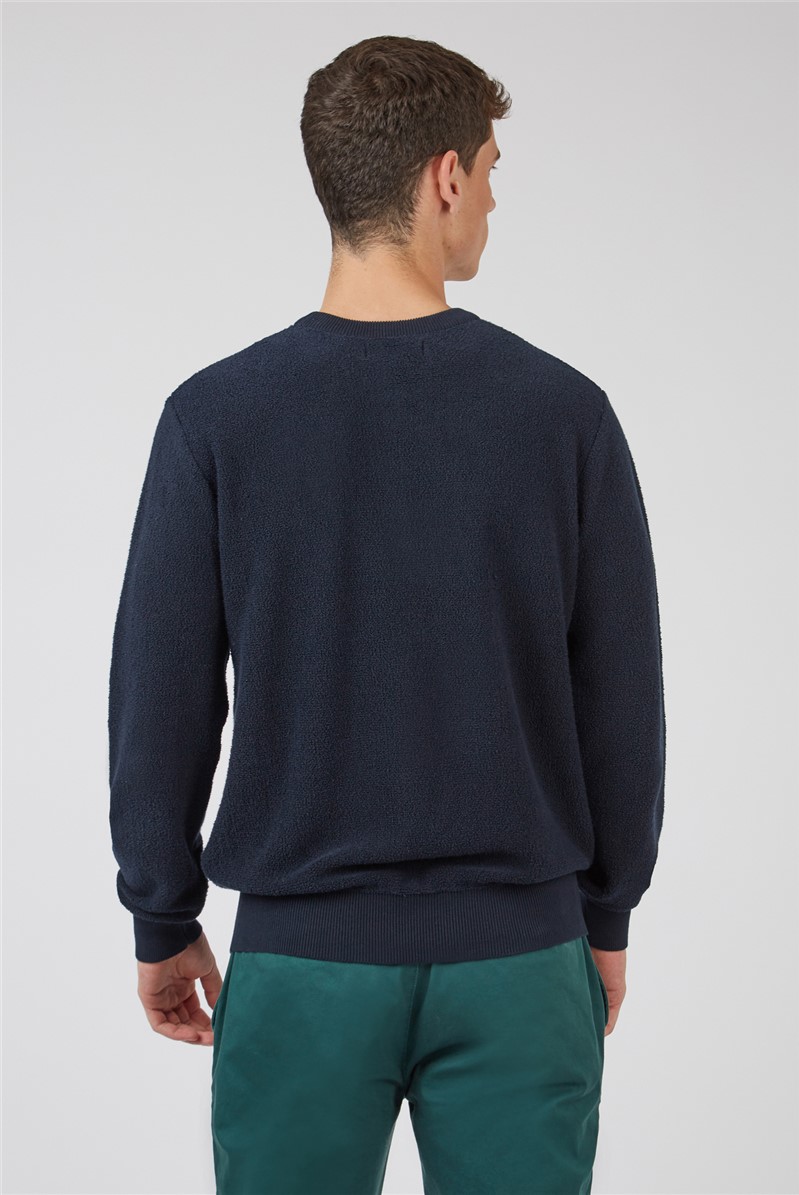   Towelling Texture Crew Neck Jumper