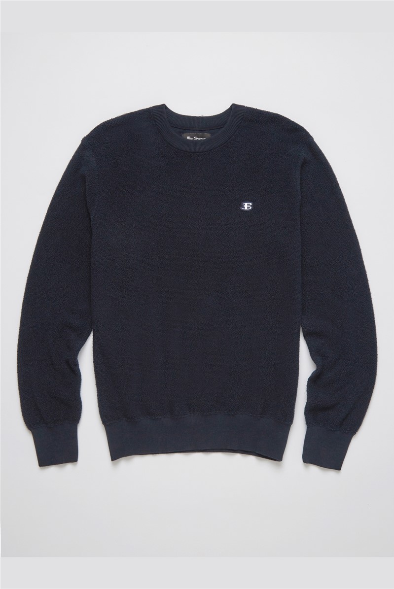   Towelling Texture Crew Neck Jumper