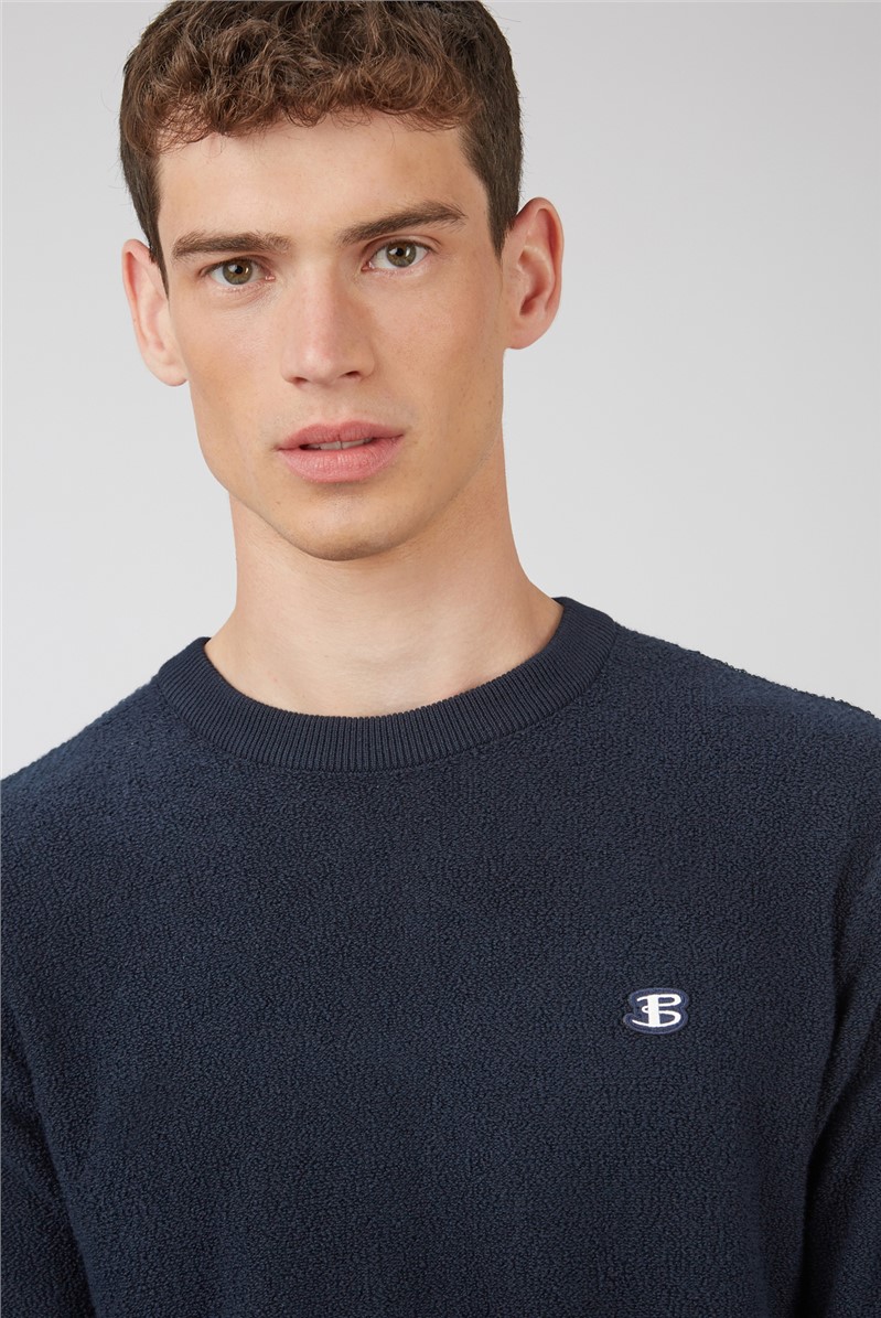   Towelling Texture Crew Neck Jumper