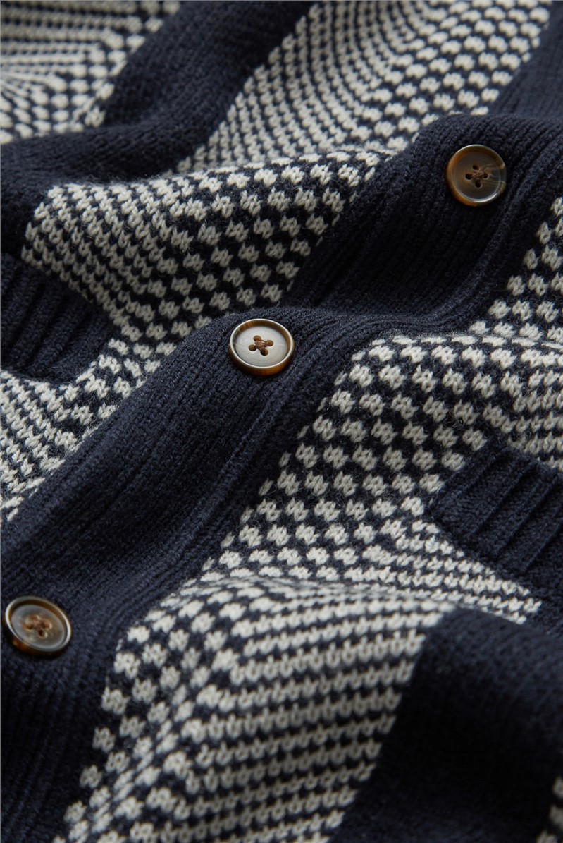 Ben Sherman Jacquard Stripe Cardigan