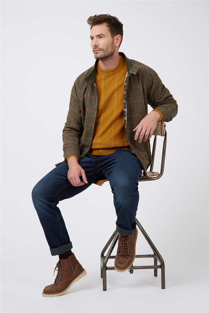  Camel Stewart Cable Crew Neck Jumper