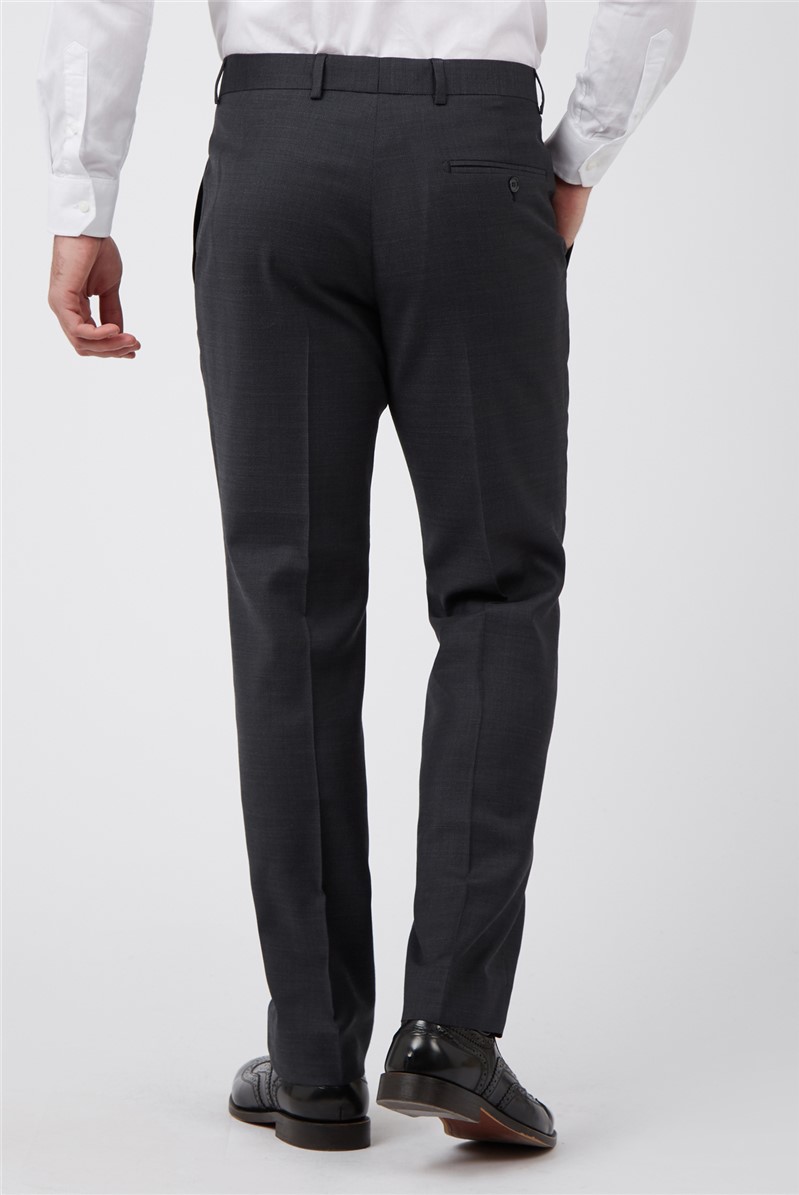 Racing Green Charcoal Birdseye Tailored Fit Suit Trousers