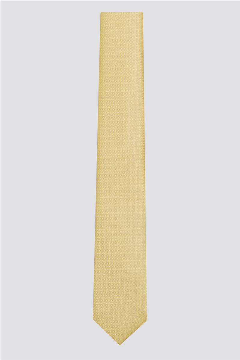 Racing Green | Men's Yellow Diamond Texture Tie | Suit Direct