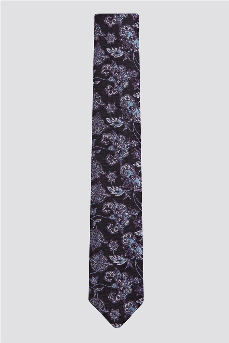  Purple Ornate Floral Tie