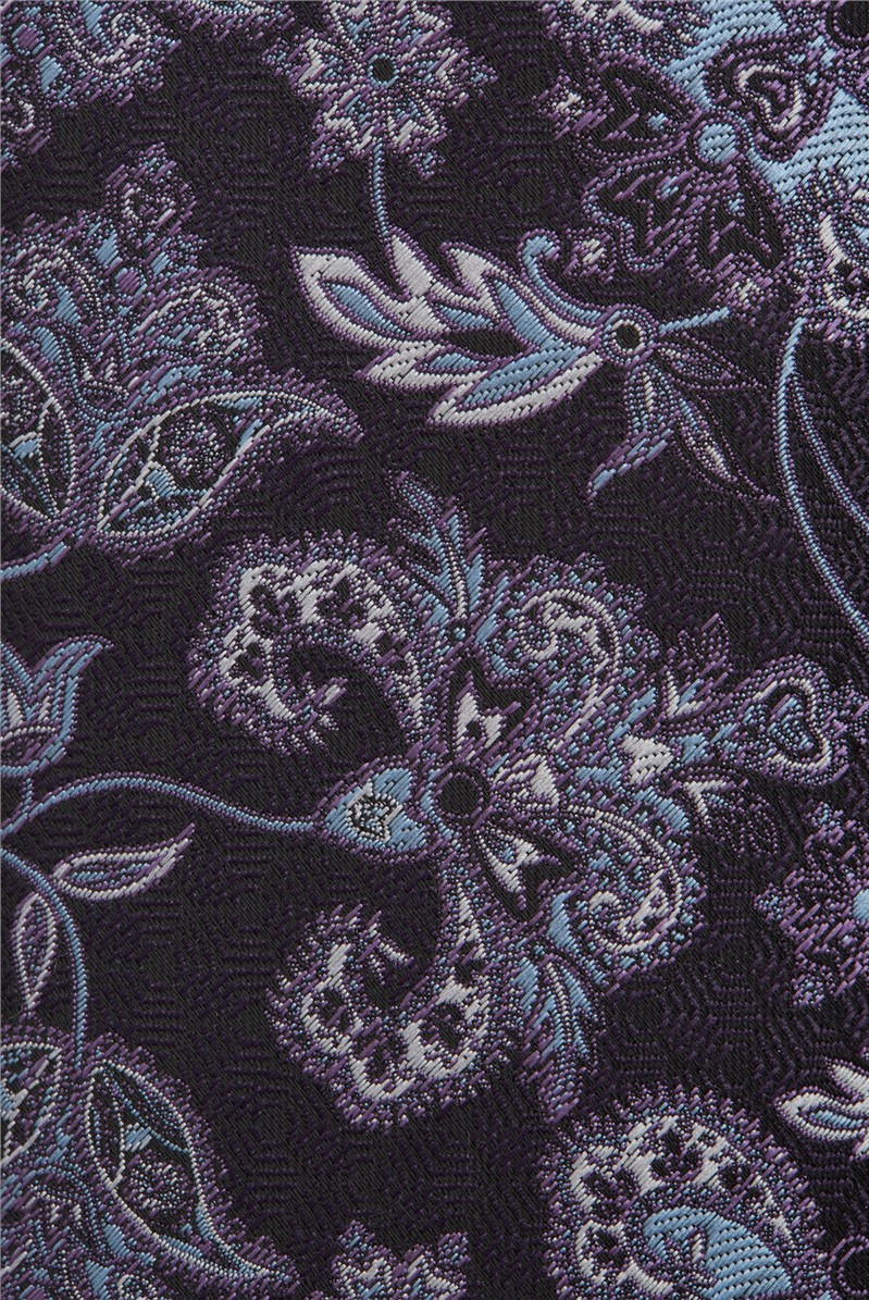  Purple Ornate Floral Tie