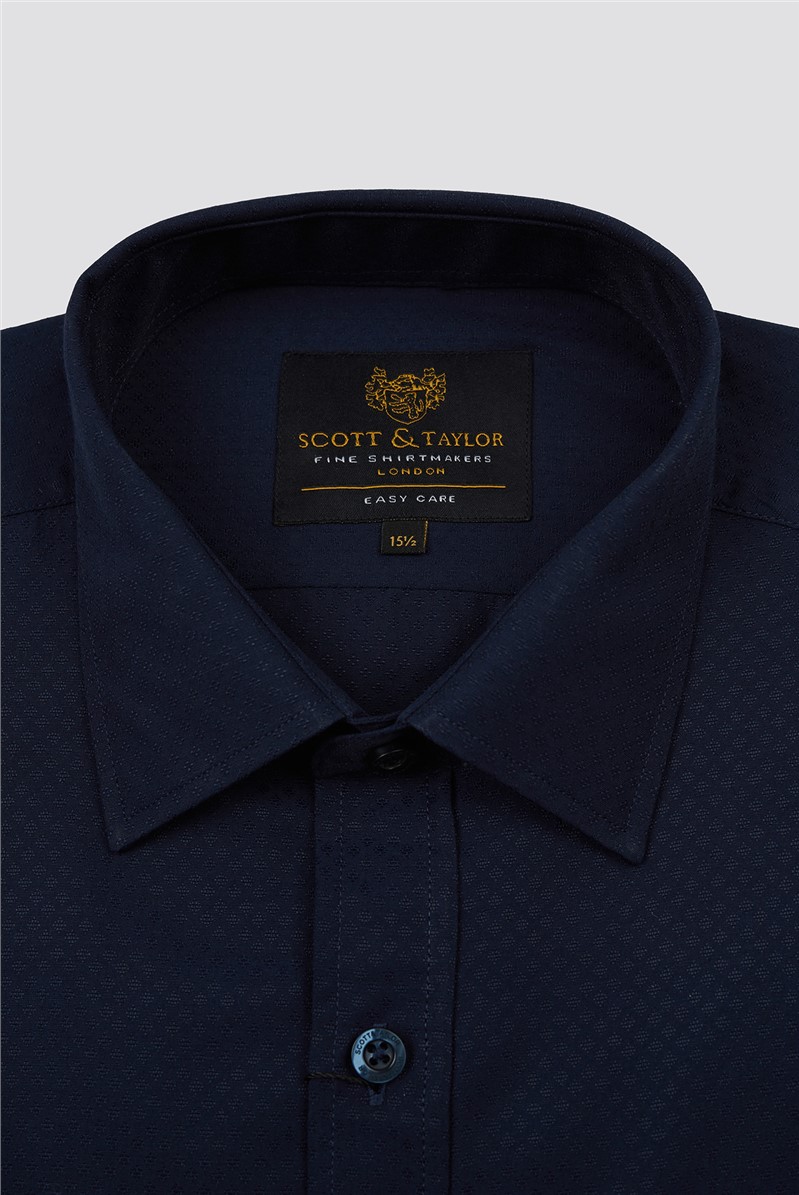  Navy Texture Classic Fit Shirt