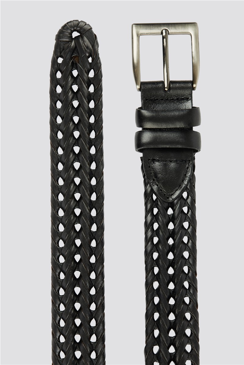 Racing Green Black Plaited Belt