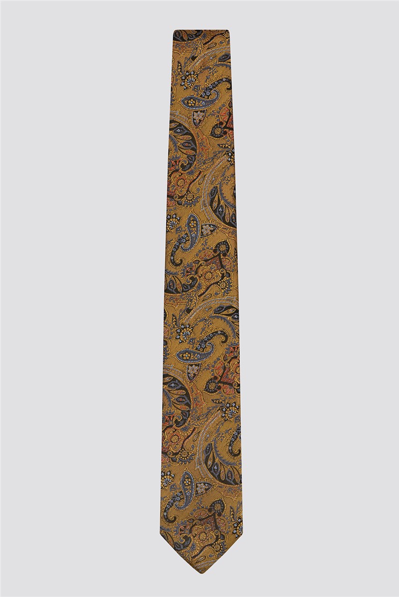 Racing Green Men's Gold Paisley Tie Suit Direct