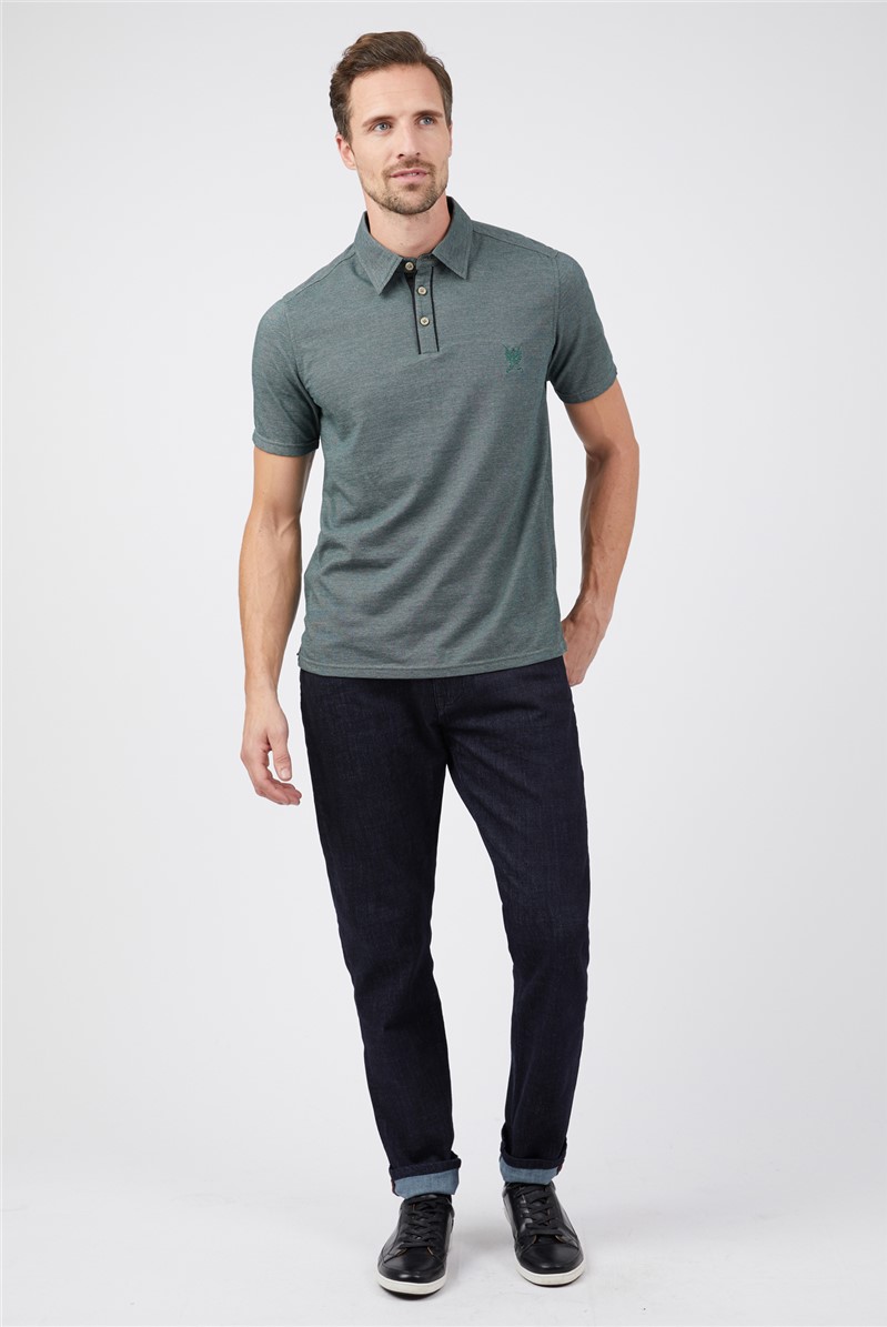  Short Sleeve Jacquard Twill Polo Shirt