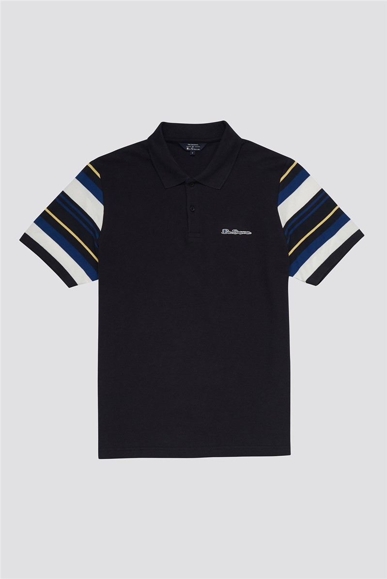  Sleeve Stripe Polo Shirt