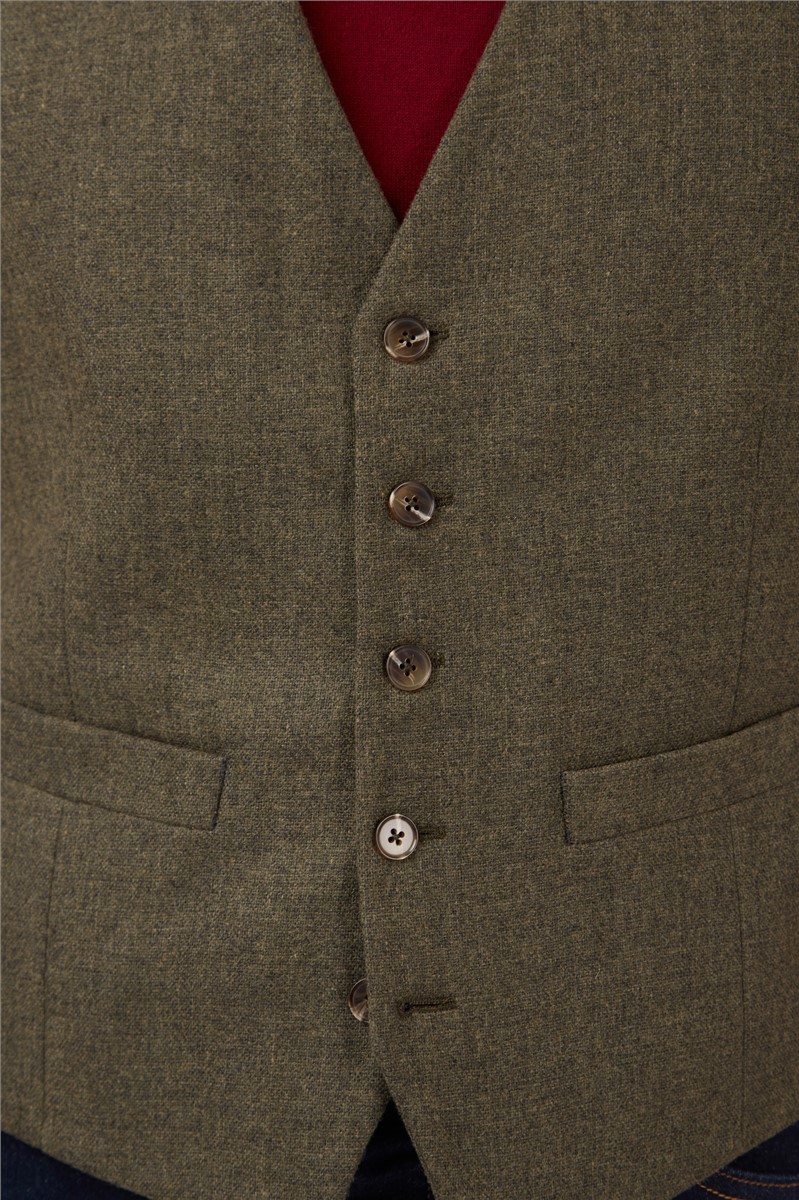  Olive Tweed Waistcoat