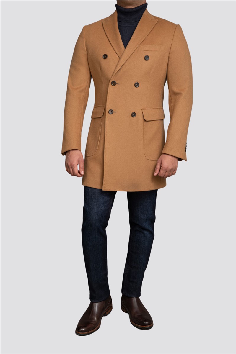 Concrete Double Breasted Wool & Cashmere Blend Coat