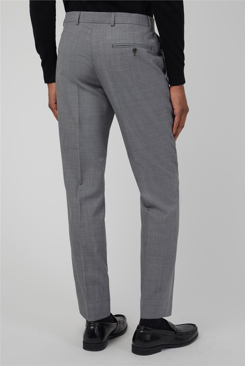 Racing Green Tailored Fit Grey Semi Plain Trousers