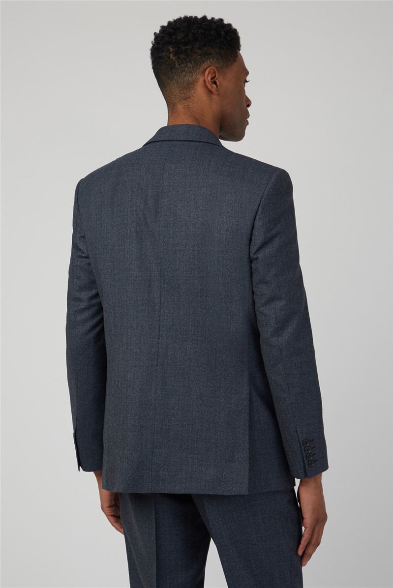 Racing Green Regular Fit Navy Semi Plain Jacket