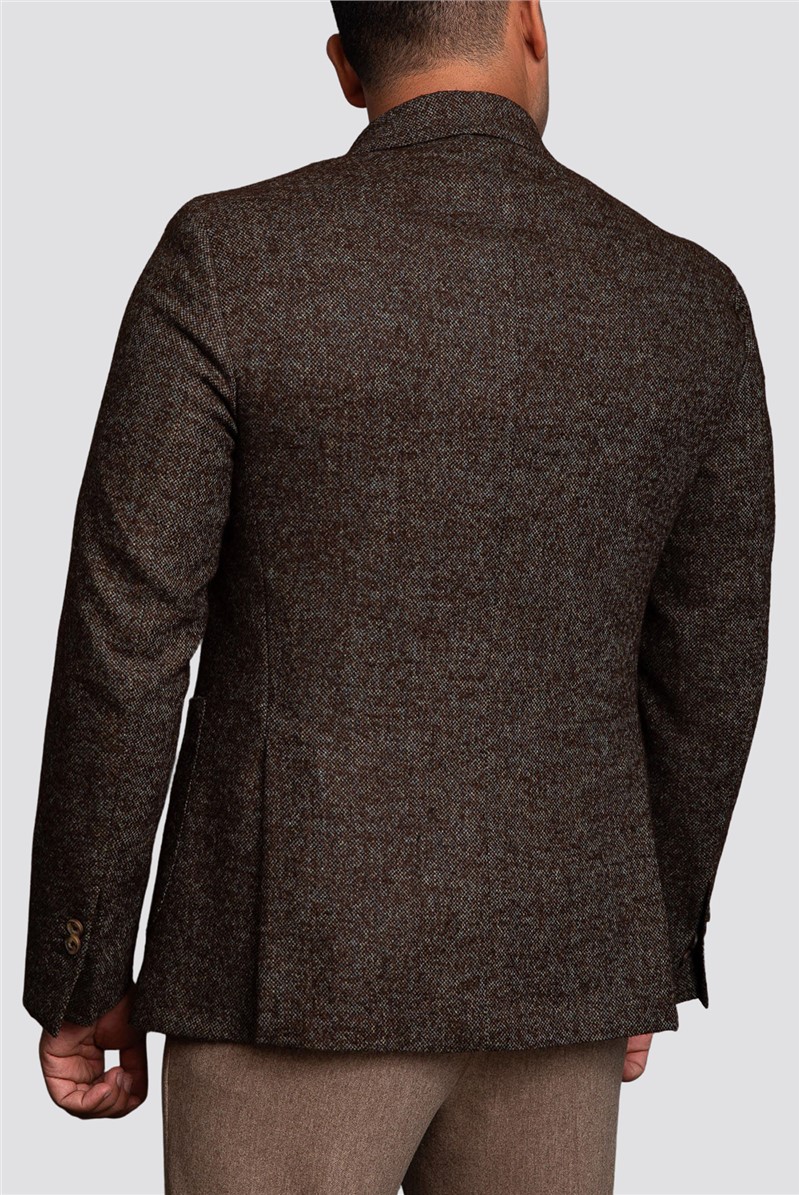  Slim Fit Premium Wool Blend Brown Blazer