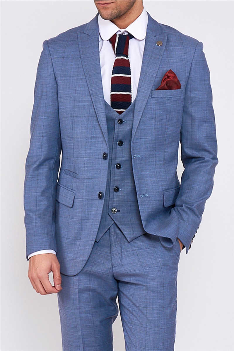  Slim Fit Blue Sid Three Piece Suit