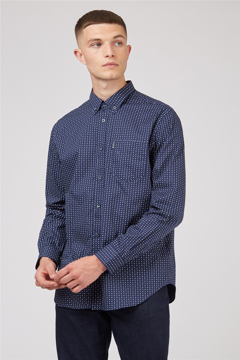 Long Sleeve Marine Spot Print Shirt