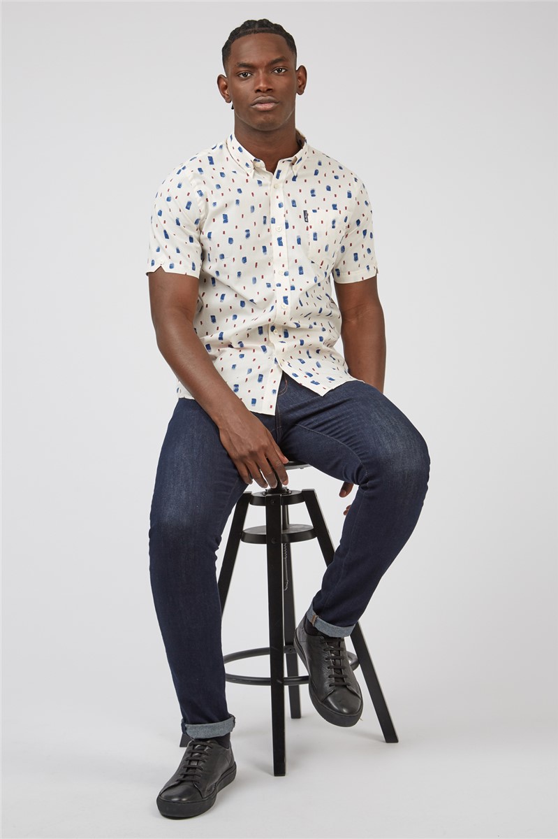 Short Sleeve Dash Print Shirt