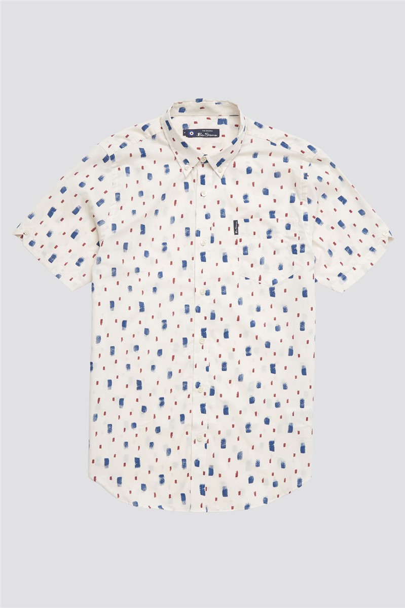 Short Sleeve Dash Print Shirt