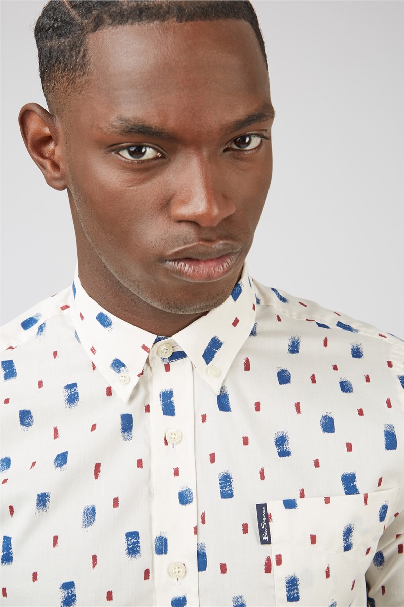 Short Sleeve Dash Print Shirt