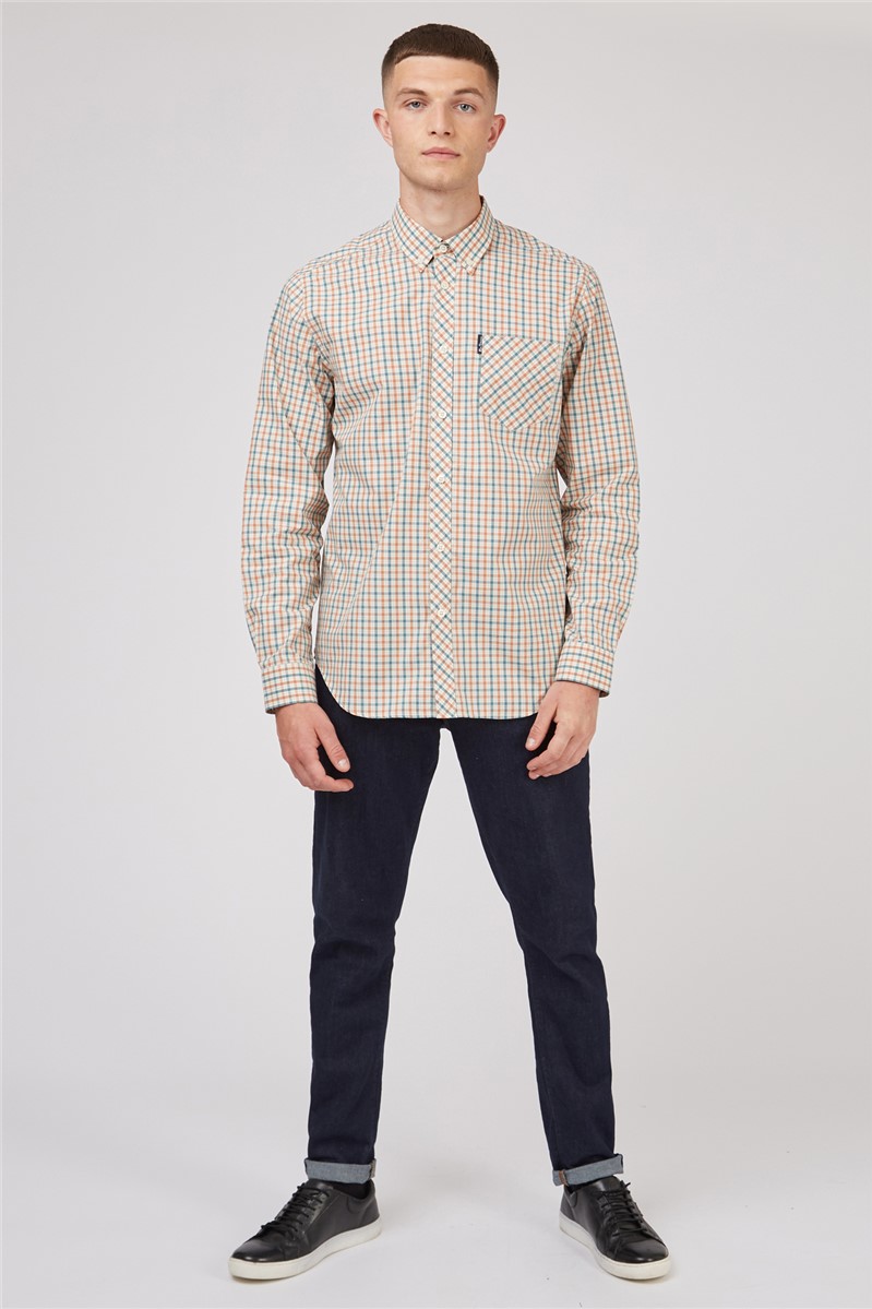 Long Sleeve Teal House Check Shirt