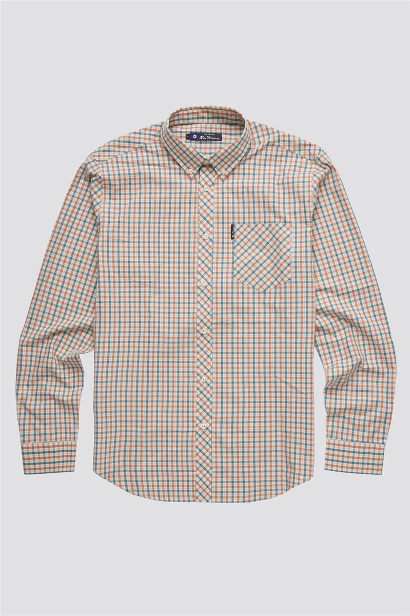 Long Sleeve Teal House Check Shirt