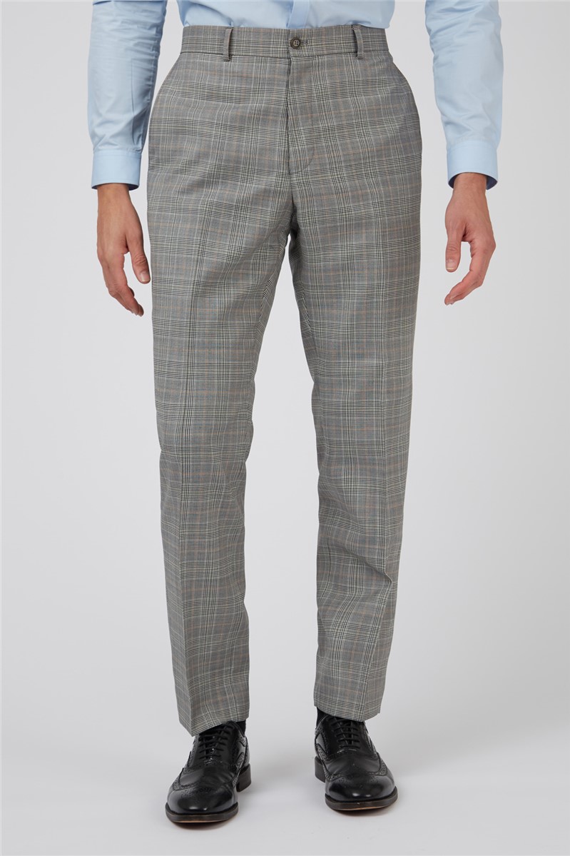 Hammond and Co Tailored Fit Grey with Rust Check Trouser