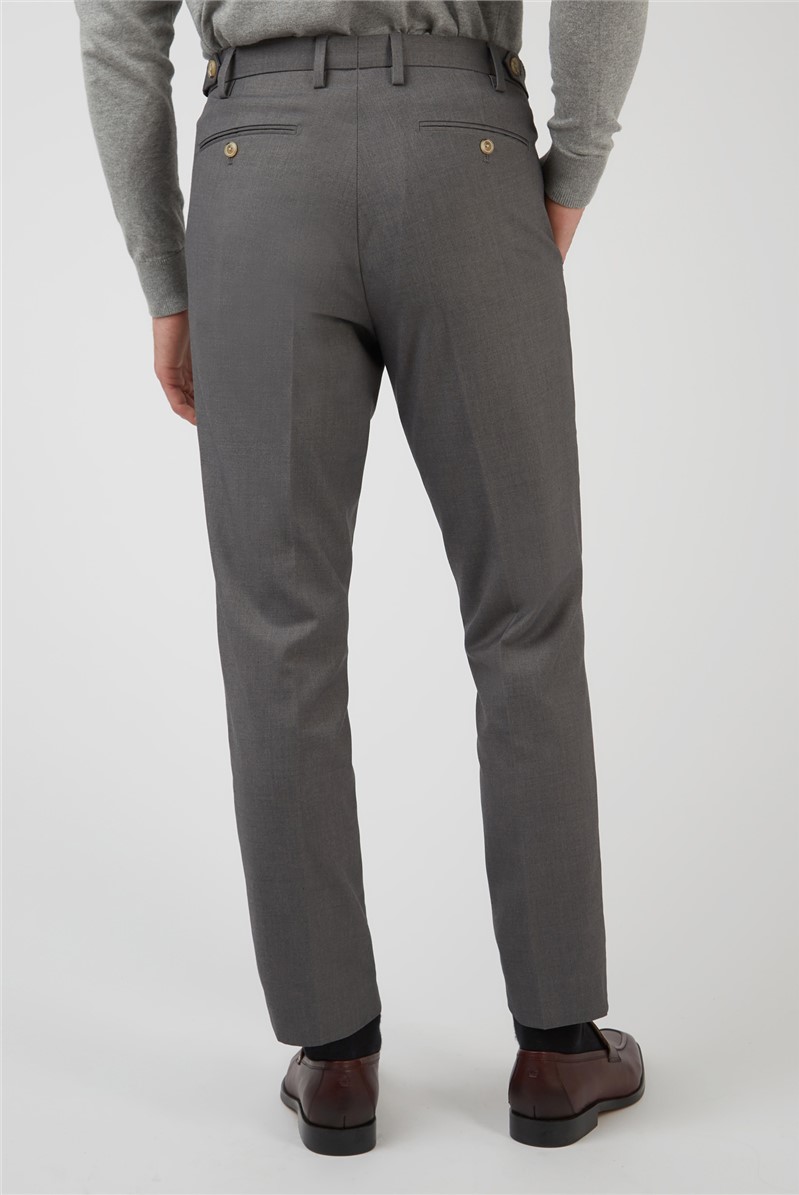 Flat Front Plain Charcoal Trouser