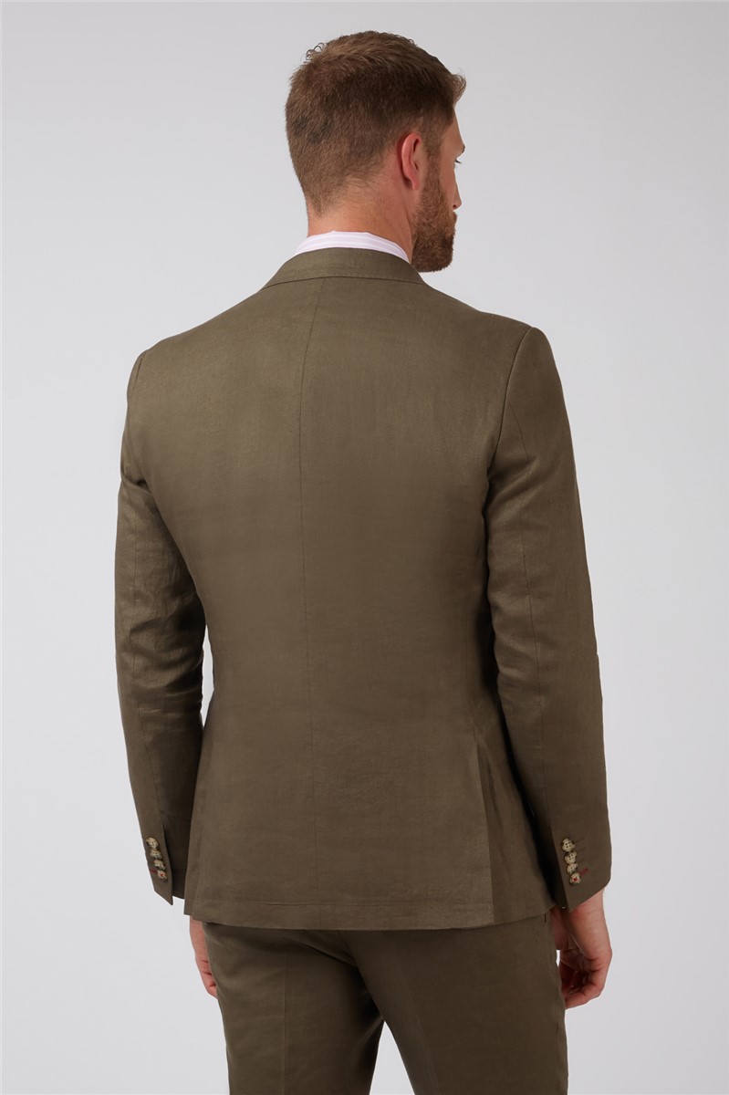  Classic Fit Bronze Linen Waistcoat