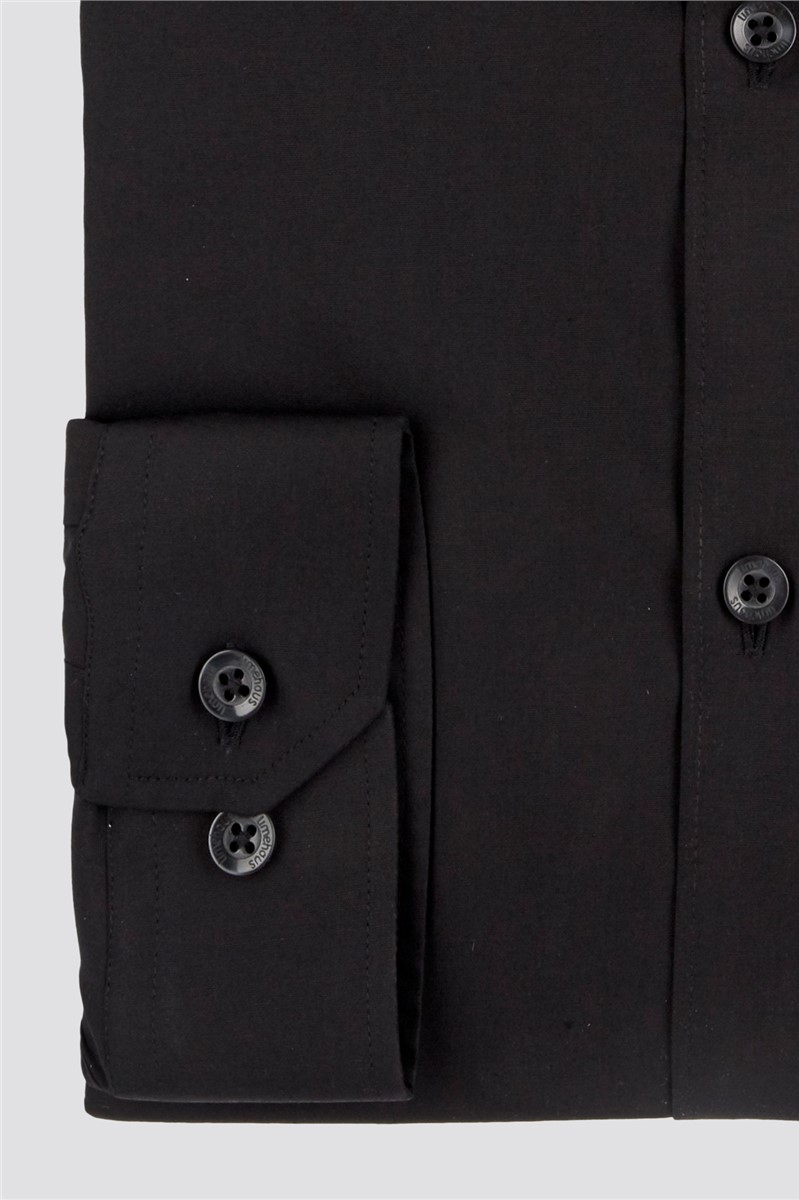 Limehaus Black Poplin Shirt | Suit Direct