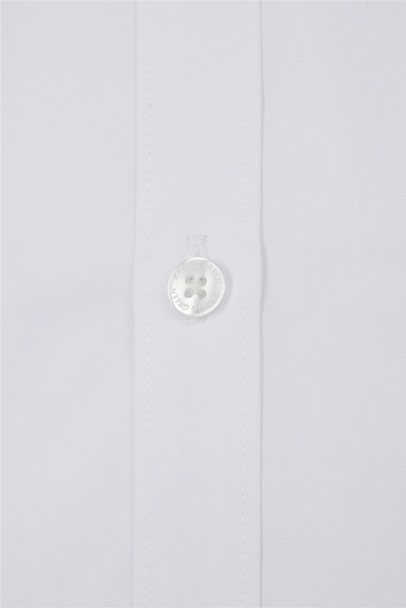  Regular Fit Double Cuff White Poplin Shirt