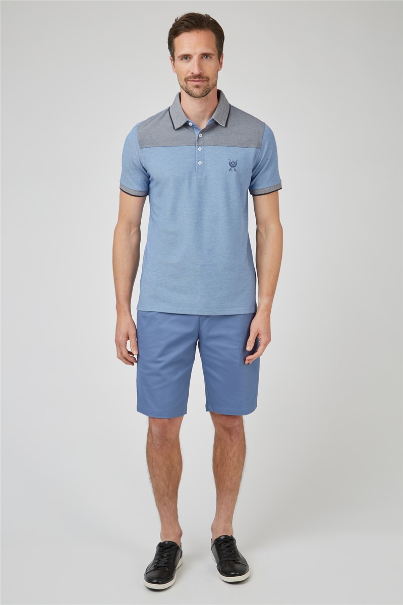 Jeff Banks Contrast Stitch Yoke Polo Shirt