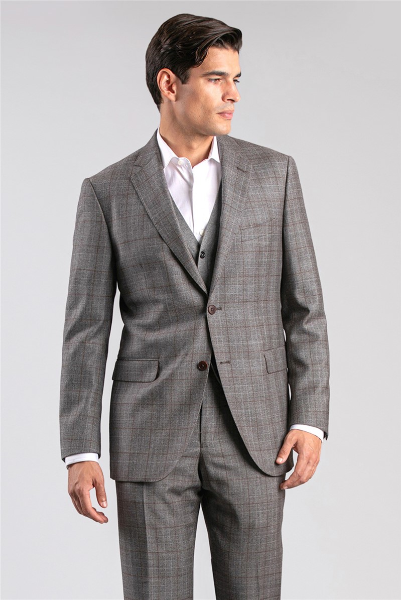  Regular Fit Brown Italian Checked Blazer