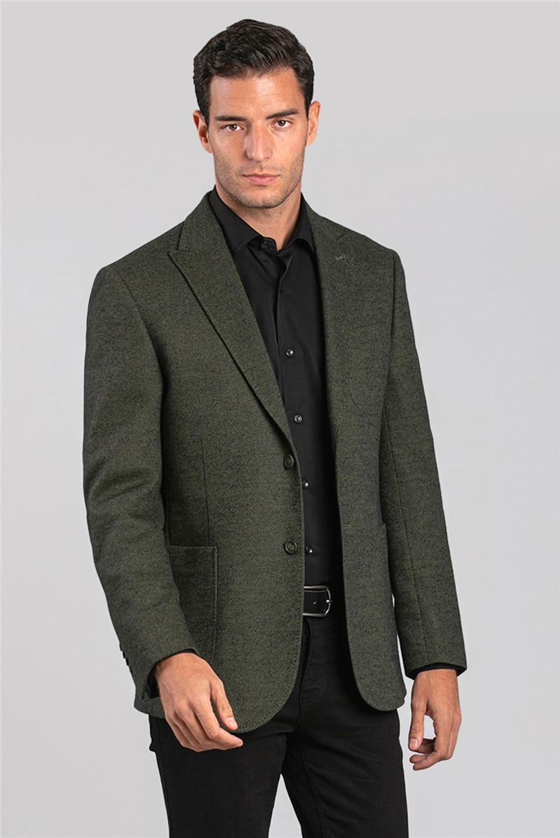 Green discount sharkskin blazer