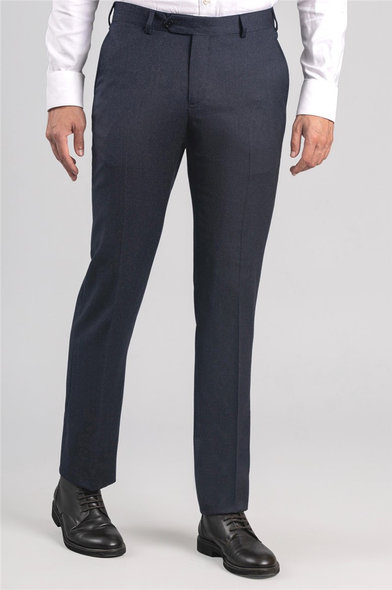  Regular Fit Indigo Flat Front Trousers