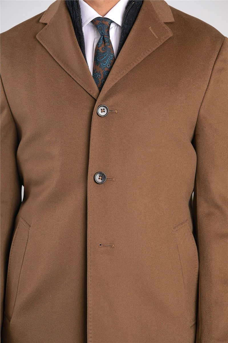  Regular Fit Camel Coat