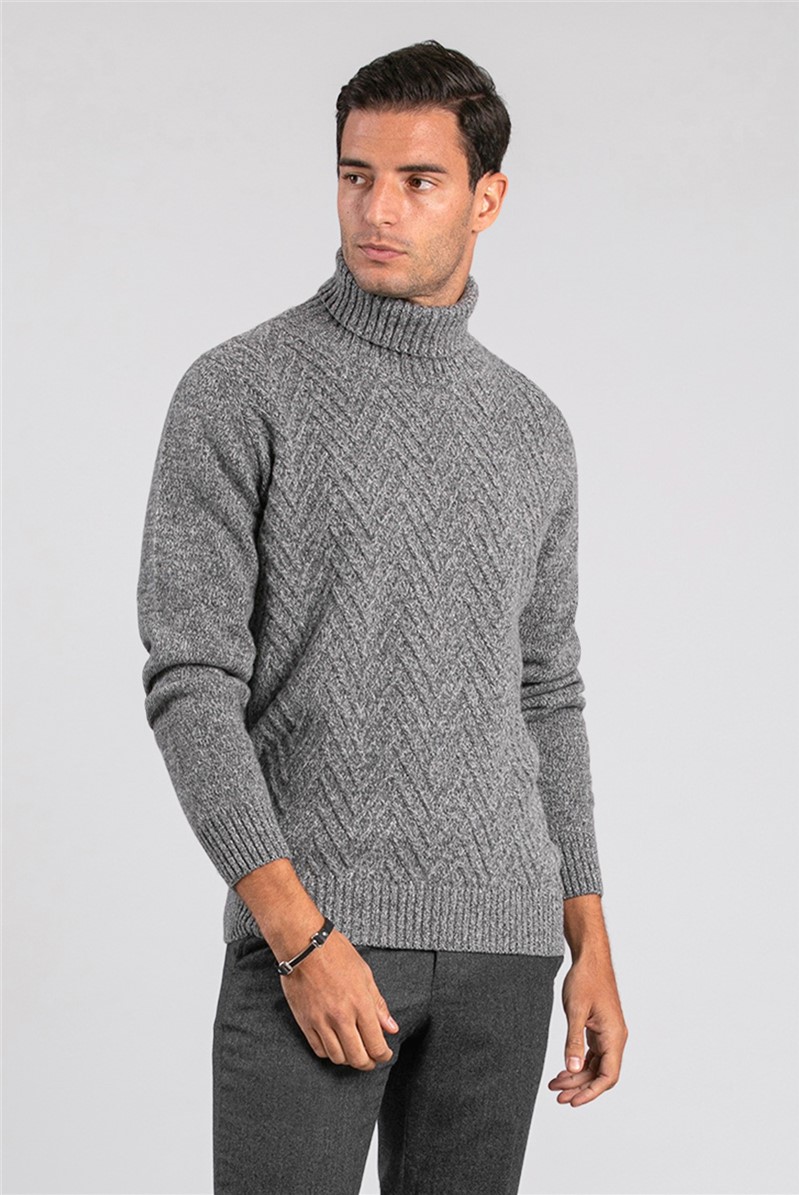  Grey Turtle Neck Pullover