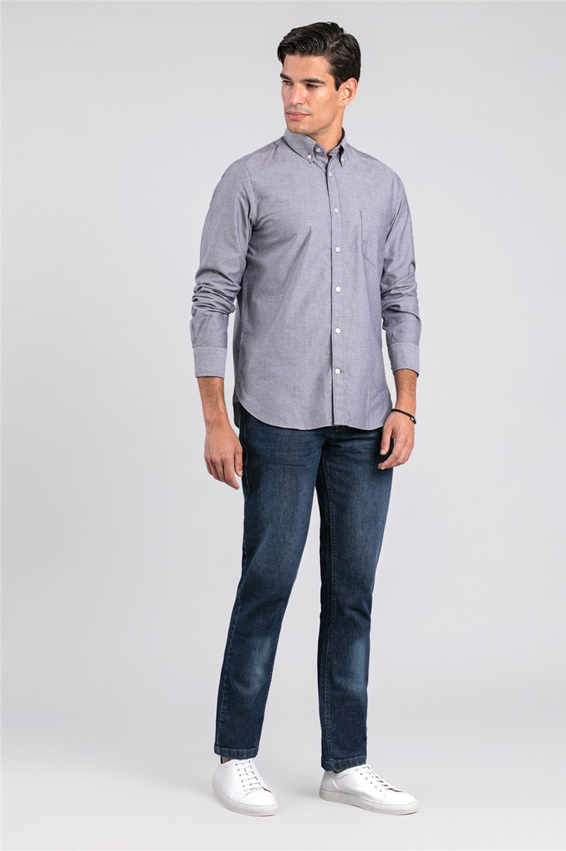  Blue Oxford Long Sleeved Shirt