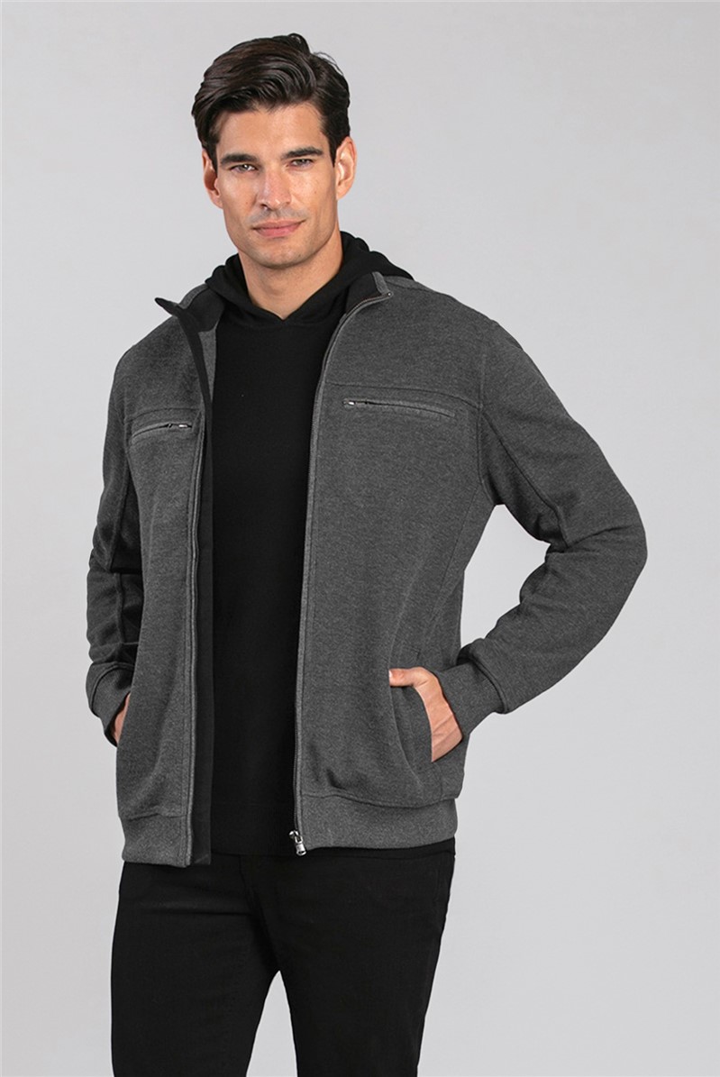  Dark Grey Full Zip Sweatshirt