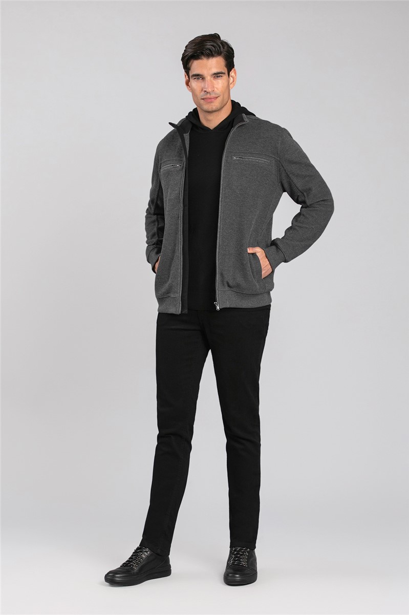  Dark Grey Full Zip Sweatshirt