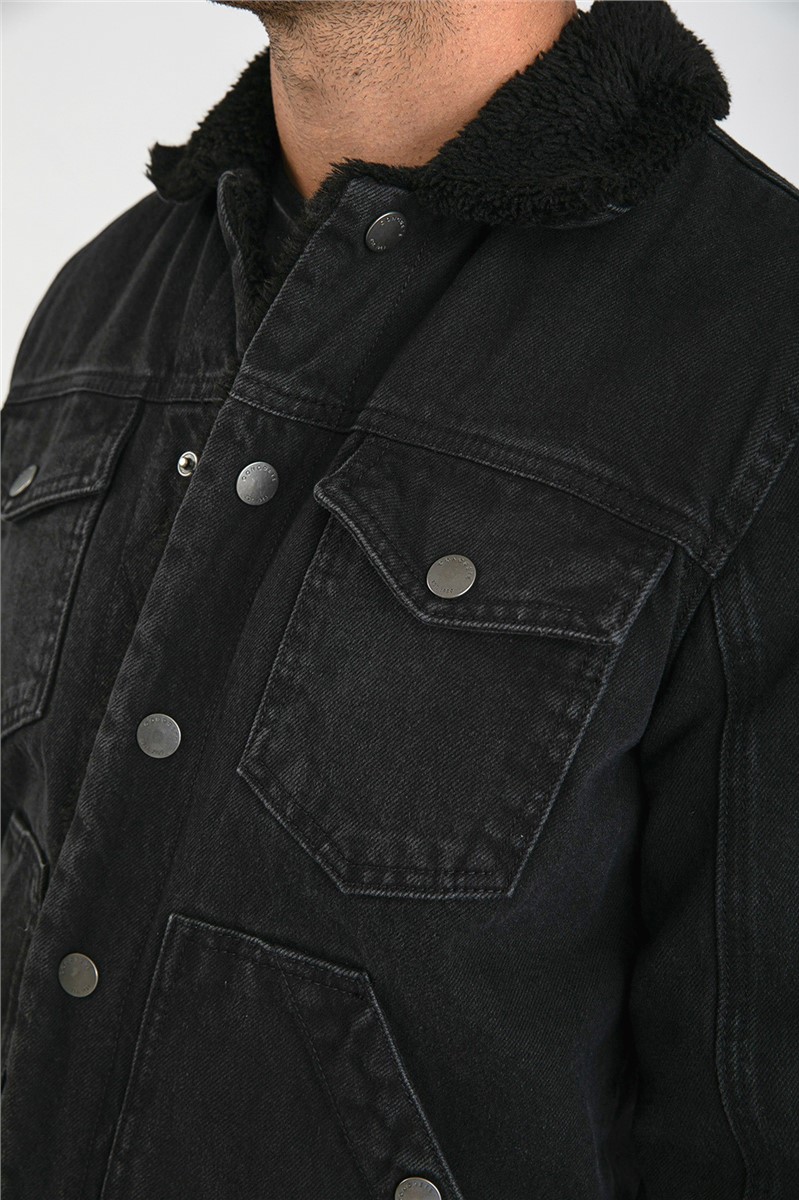  Black 4 Pocket Slim Fit Denim Jacket