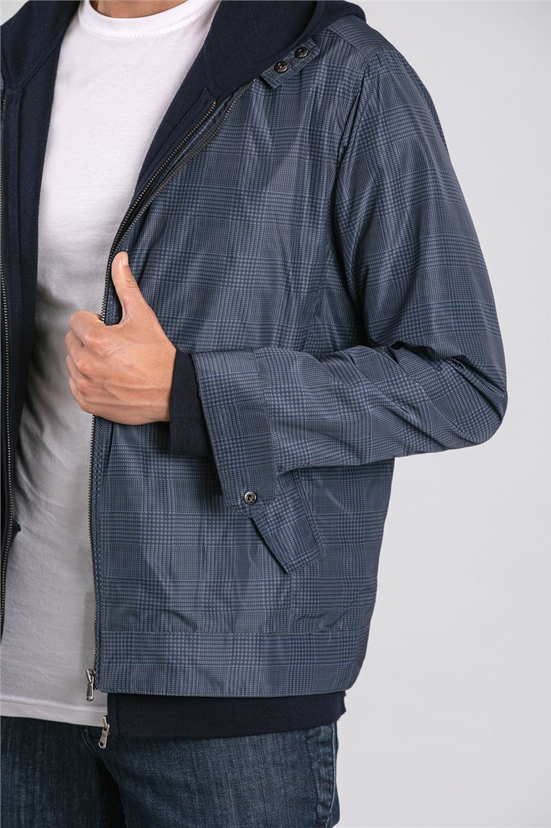  Dark Blue Check Jacket