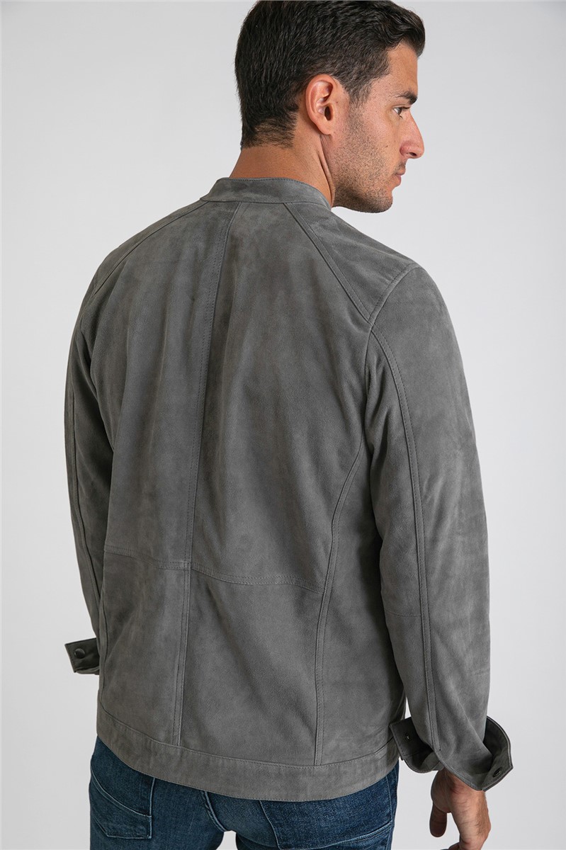 Mens slim clearance fit suede jacket