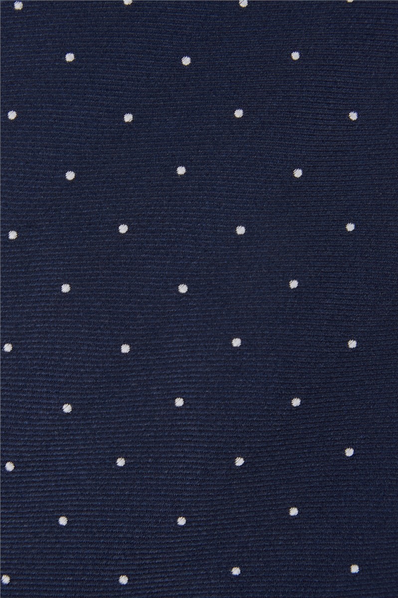  Silk Navy Spotted Tie